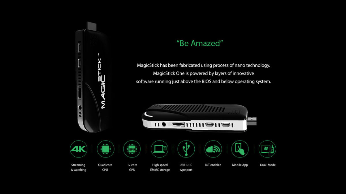 magic stick The Best PC Stick, Powerful Full Featured Computer with  Windows10 and Android OS Preloaded, IOT Enabled, Dual Display, FanLess,  Type-C, Metal Case, Long Life Battery (Black) - Windows 10, Intel